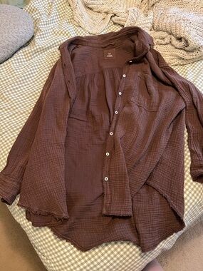 Aerie linen button down shirt/cover up